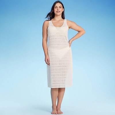 

Женское платье-миди, связанное крючком, - Shade - Shore Off-White, Белый