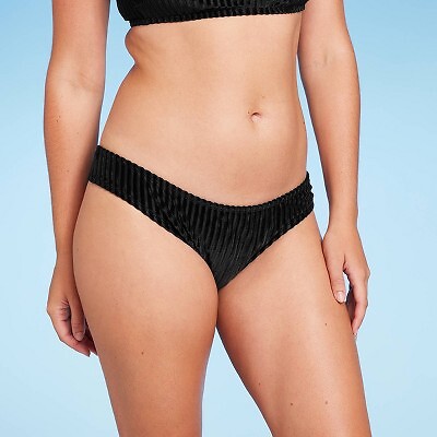 

Женские велюровые трусики бикини Cheeky в рубчик - Shade - Shore Black, Черный