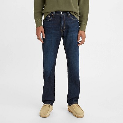 

Мужские джинсы Levis 505 Straight Regular Fit - темно-синие джинсы, Синий