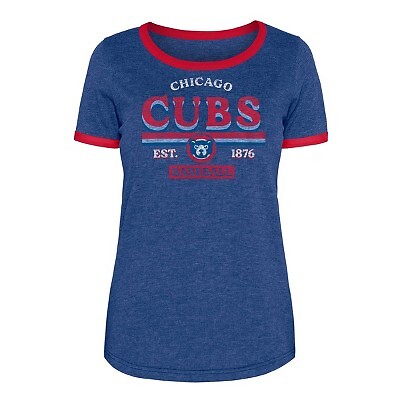 

Женская футболка Heather Bi-Blend Ringer MLB Chicago Cubs — M, Not available