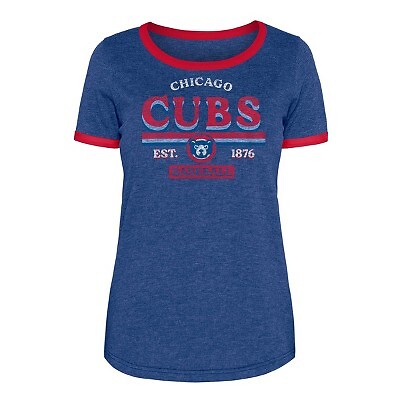 Женская футболка Heather Bi-Blend Ringer MLB Chicago Cubs — M