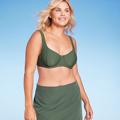 

Верх бикини на косточках для женщин со швами - Kona Sol Olive Green
