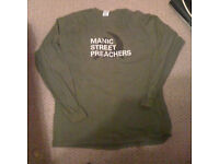 MANIC STREET PREACHERS army green long sleeve T-SHIRT MAO QUOTE