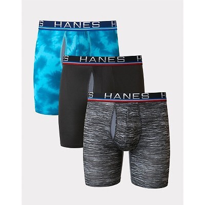 Мужские боксеры для длинных ног Hanes Premium Xtemp Total Support Pouch против натирания, 3 шт.