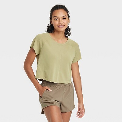 

Женская спортивная футболка Core свободного кроя — All in Motion оливково-зеленый, Olive green