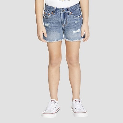 

Джинсовые шорты Levis Girls Girlfriend - Рваные, средней стирки, Medium wash