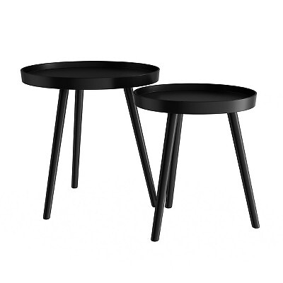 Приставные столы Nesting с столешницей Tray Black - Yorkshire Home