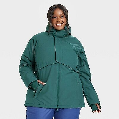 Женская зимняя куртка больших размеров — All in Motion, изумрудно-зеленый 3X
