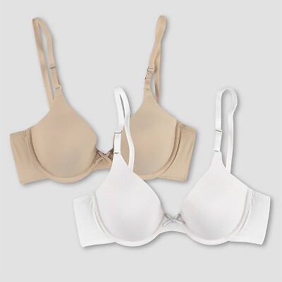 

Женский бюстгальтер-футболка Maidenform Self Expressions 5701 2шт - Латте/Белый, Latte/white