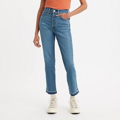 

Женские прямые укороченные джинсы на танкетке с высокой посадкой Levis — Turned On Me 30, Not available