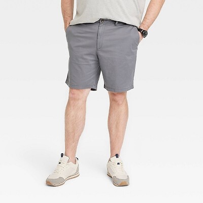 

9-дюймовые облегающие мужские шорты чинос без защипов на плоской подошве - Goodfellow -, Серый