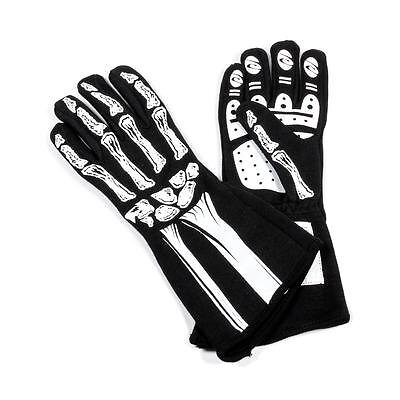 Rjs Safety 600080138, 2 Pack Black Double Layer White Skeleton Gloves Large 