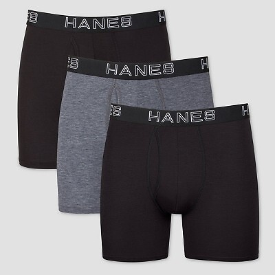 Мужские трусы-боксеры Hanes Premium, 3 шт., с защитой от натирания и полной поддержкой -