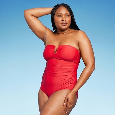 

Женский цельный купальник U-Wire с полным покрытием - Kona Sol Red, Красный