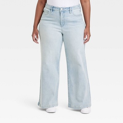 

Женские широкие джинсы с высокой посадкой — Ava - Viv Light Blue Denim 26, Not available