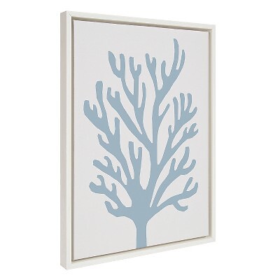 18 x 24 Sylvie Абстрактный Кораллово-голубой холст в рамке от Creative Bunch