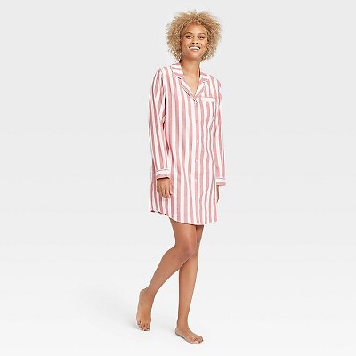 Women's Striped Perfectly Cozy Flannel Plaid NightGown - Sta