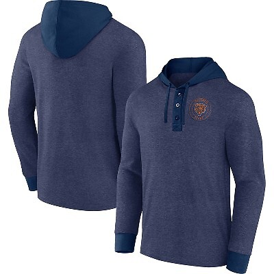 Мужская легкая толстовка с капюшоном Henley с длинным рукавом NFL Chicago Bears - S