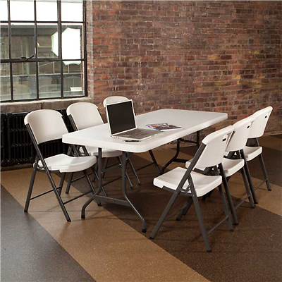 LIFETIME 6-FOOT FOLDING TABLE (COMMERCIAL) - WHITE GRANITE