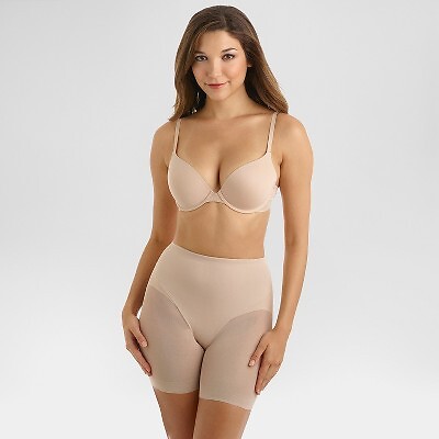 

SlimShaper by Miracle Brands Женские шорты с прозрачными вставками - Теплый бежевый