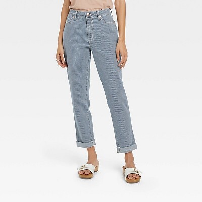 

Женские джинсы-бойфренды с высокой посадкой — универсальная нить, синяя, Синий