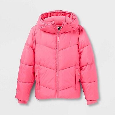 Короткая куртка-пуховик для девочек — All in Motion Pink XL