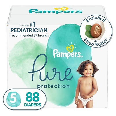 Огромная упаковка подгузников Pampers Pure Protection, размер 5, 88 карат