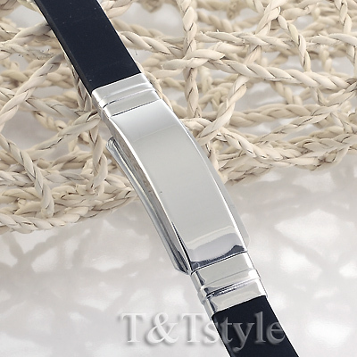 UNIQUE T&T 316L Stainless Steel PLAIN ID Bracelet NEW