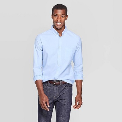 

Мужская рубашка Every Wear с длинным рукавом Oxford на пуговицах - Goodfellow - Co Blue L, Not available
