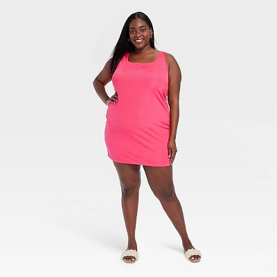 

Женское облегающее платье в рубчик без рукавов — A New Day Ярко-розовый