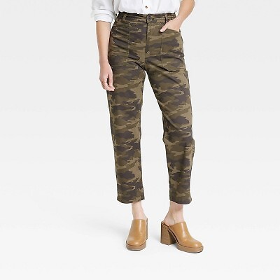 

Женские брюки с высокой посадкой, камуфляж с универсальной нитью, Camo