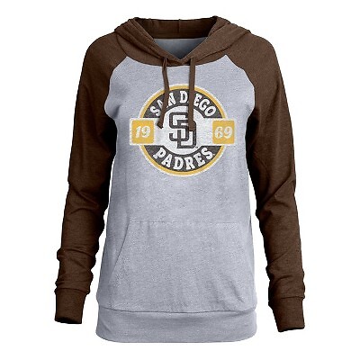 

MLB San Diego Padres Женская легкая двухцветная футболка с капюшоном, Not available