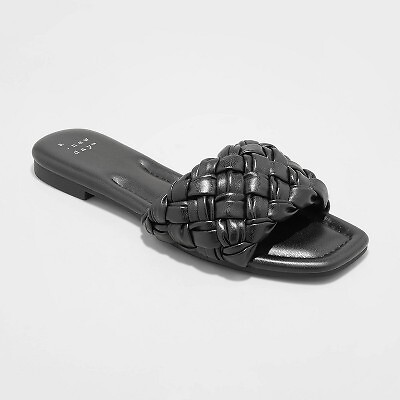 

Женские сандалии Carissa Wide Width Slide Sandals - A New Day Black, Черный