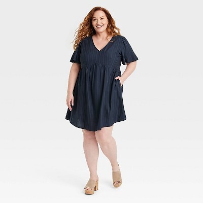 

Женское платье-трапеция с короткими рукавами и флаттерами — Knox Rose Navy Blue XXL, Not available