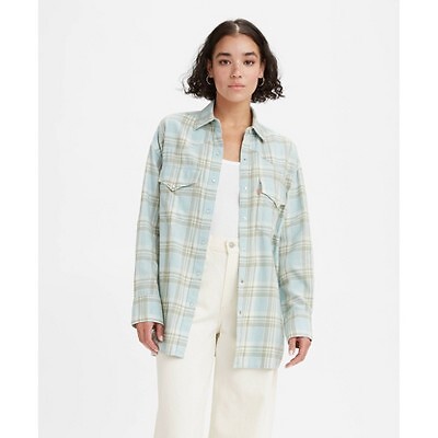 

Женская рубашка Levis с длинным рукавом Dylan Relaxed Western на пуговицах - Starlight, Синий