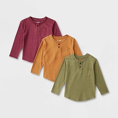 

Футболка Henley с длинными рукавами для мальчиков (3 шт.) — Cat - Jack Burgundy 5T, Not available