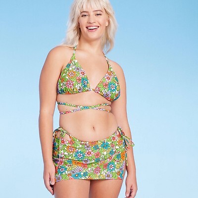 

Жен. Верх бикини с треугольными чашечками и цветочным принтом Wild Fable XL, Not available