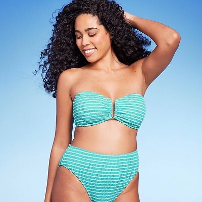 

Женский бикини-топ U-Wire Bandeau по центру спереди - Shade - Shore Teal