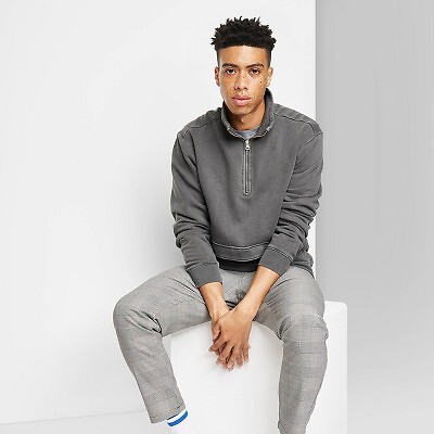 

Мужской свитшот на молнии ¼ – оригинальное использование, черный XS, Not available