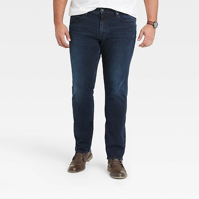 

Мужские джинсы скинни Big - Tall — Goodfellow - Co, темно-синие, Синий