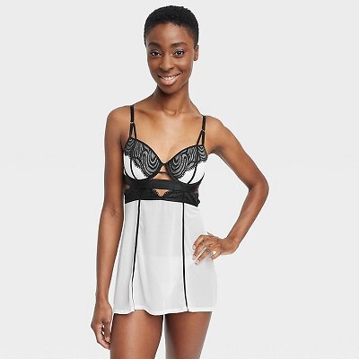 

Женское кружевное нижнее белье, коллекция Babydoll на легкой подкладке - Auden Black, Черный