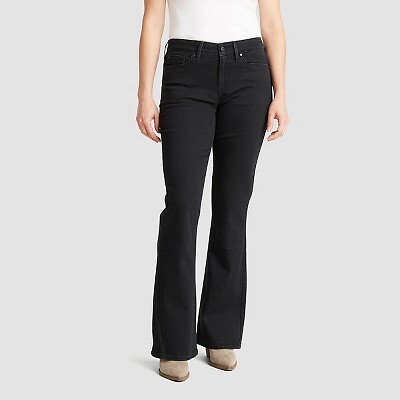 

Женские джинсы со средней посадкой DENIZEN from Levis Bootcut - черные, 14, короткие, Not available