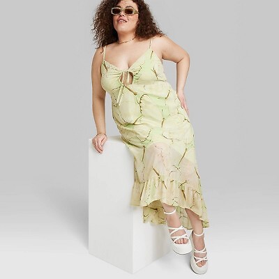 

Жен. Шифоновое платье без рукавов с высоким и низким подолом - Wild Fable Светло-зеленый