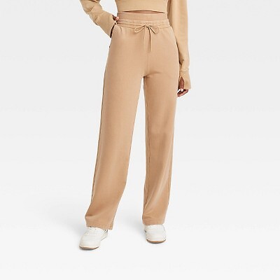 

Женские флисовые брюки с высокой посадкой и открытым низом — JoyLab Beige XS, Not available