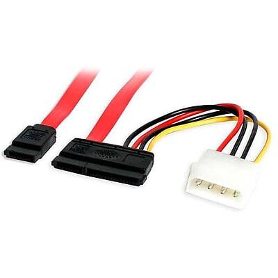1PC STARTECH.COM SATA18POW 18in SATA Serial ATA Data and Power Combo Cable