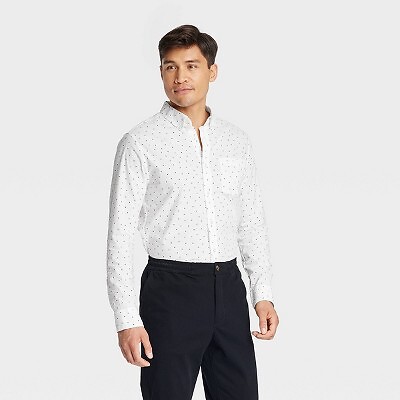 

Мужская рубашка Every Wear с длинным рукавом на пуговицах - Goodfellow - Co White, Белый