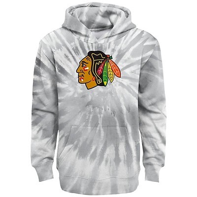 

Толстовка с капюшоном и логотипом Tie-Dye NHL Chicago Blackhawks для мальчиков, Черный
