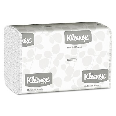 Kleenex Towels, White, Multi-Fold, 9.2 in W x 9.4 in L, 150 