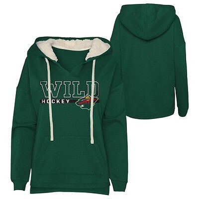 

Толстовка с капюшоном и длинными рукавами из полифлиса для девочек NHL Minnesota Wild с капюшоном, Not available