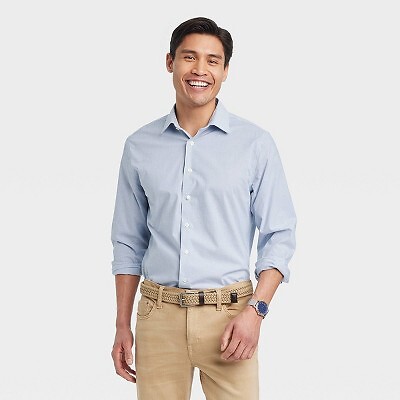 

Рубашка на пуговицах с длинным рукавом для мужчин — Goodfellow - Co Light, Navy blue
